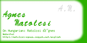 agnes matolcsi business card